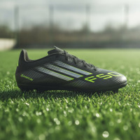 adidas F50 Club Gazon Naturel Gazon Artificiel Chaussures de Foot (MG) Noir Argenté Néon Jaune