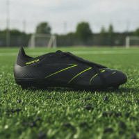 adidas Predator League FT Gazon Naturel Artificiel Chaussures de Foot (MG) Noir Gris Foncé Jaune Néon