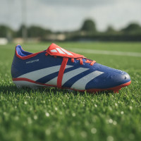 adidas Predator League FT Gazon Naturel Chaussures de Foot (FG) Bleu Blanc Rouge