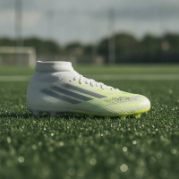 adidas F50 Sparkfusion League Gras / Kunstgras Voetbalschoenen (MG) Dames Wit Grijs Neongeel