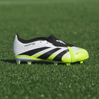 adidas Predator League FT Gazon Naturel Artificiel Chaussures de Foot (MG) Enfants Blanc Noir Néon Jaune
