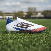adidas F50 Son Elite Sans Lacets Gazon Naturel Chaussures de Foot (FG) Blanc Noir Rouge Bleu