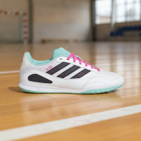 adidas Super Sala III Chaussures de Foot en Salle (IN) Blanc Noir Turquoise Rose