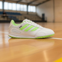 adidas Super Sala III Zaalvoetbalschoenen (IN) Kids Wit Lichtgroen Zwart