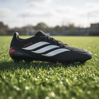 adidas Predator League Gazon Naturel Chaussures de Foot (FG) Noir Blanc Rouge