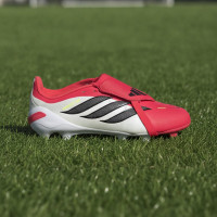 adidas Predator League FT Gazon Naturel Chaussures de Foot (FG) Enfants Rouge Blanc Noir