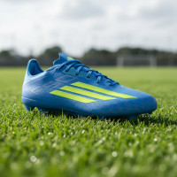 adidas F50 Pro Gazon Naturel Chaussures de Foot (FG) Bleu Néon Jaune