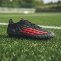adidas F50 Pro Gazon Naturel Chaussures de Foot (FG) Noir Rouge Gris Foncé