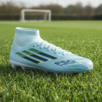 adidas F50 Sparkfusion Pro Gazon Naturel Artificiel Chaussures de Foot (MG) Femmes Bleu Clair Bleu Foncé Néon Jaune