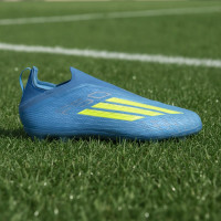 adidas F50 Elite Veterloze Gras Voetbalschoenen (FG) Kids Blauw Neongeel