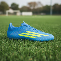 adidas F50 League Gazon Naturel Gazon Artificiel Chaussures de Foot (MG) Bleu Néon Jaune