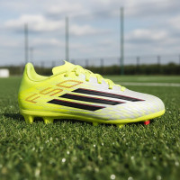 adidas F50 League Gras / Kunstgras Voetbalschoenen (MG) Kids Neongeel Zwart Rood