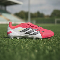 adidas Predator Elite FT Gras Voetbalschoenen (FG) Kids Rood Wit Zwart