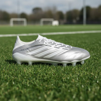 adidas Copa Pure IV Elite Gras Voetbalschoenen (FG) Zilver Wit Donkergrijs