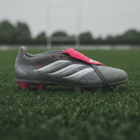 adidas Predator League FT Crampons Vissés Chaussures de Foot (SG) Gris Foncé Blanc Argenté Rouge