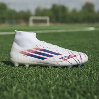 adidas F50 Sparkfusion Pro Gazon Naturel Artificiel Chaussures de Foot (MG) Femmes Blanc Bleu Rouge