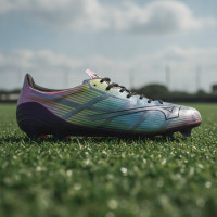 Mizuno Alpha II Japan Gras Voetbalschoenen (FG) Zilver Zwart Blauw