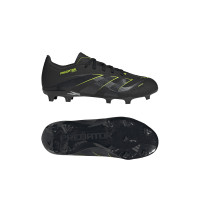 adidas Predator League Gazon Naturel Artificiel Chaussures de Foot (MG) Enfants Noir Gris Foncé Jaune Néon