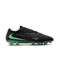 Nike Phantom 6 Low Elite Gazon Naturel Chaussures de Foot (FG) Noir Vert Vif
