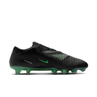 Nike Phantom 6 Low Elite Gazon Naturel Chaussures de Foot (FG) Noir Vert Vif