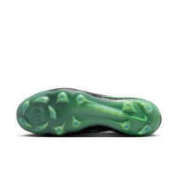 Nike Phantom 6 Low Elite Gazon Naturel Chaussures de Foot (FG) Noir Vert Vif