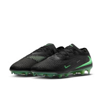 Nike Phantom 6 Low Elite Gazon Naturel Chaussures de Foot (FG) Noir Vert Vif
