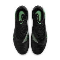 Nike Phantom 6 Low Elite Gazon Naturel Chaussures de Foot (FG) Noir Vert Vif