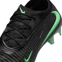 Nike Phantom 6 Low Elite Gazon Naturel Chaussures de Foot (FG) Noir Vert Vif