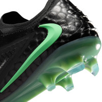 Nike Phantom 6 Low Elite Gazon Naturel Chaussures de Foot (FG) Noir Vert Vif