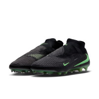 Nike Phantom 6 High Elite Gazon Naturel Chaussures de Foot (FG) Noir Vert Vif