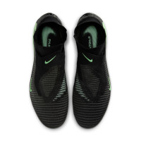 Nike Phantom 6 High Elite Gazon Naturel Chaussures de Foot (FG) Noir Vert Vif