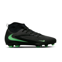 Nike Phantom 6 High Club Gazon Naturel Artificiel Chaussures de Foot (MG) Noir Vert Vif