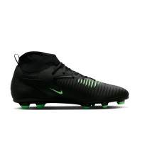 Nike Phantom 6 High Club Gazon Naturel Artificiel Chaussures de Foot (MG) Noir Vert Vif