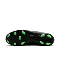 Nike Phantom 6 High Club Gazon Naturel Artificiel Chaussures de Foot (MG) Noir Vert Vif