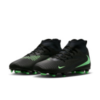 Nike Phantom 6 High Club Gazon Naturel Artificiel Chaussures de Foot (MG) Noir Vert Vif