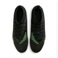 Nike Phantom 6 High Club Gazon Naturel Artificiel Chaussures de Foot (MG) Noir Vert Vif
