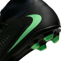 Nike Phantom 6 High Club Gazon Naturel Artificiel Chaussures de Foot (MG) Noir Vert Vif
