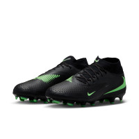 Nike Phantom 6 High Academy Gazon Naturel Artificiel Chaussures de Foot (MG) Noir Vert Vif