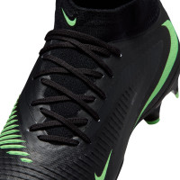 Nike Phantom 6 High Academy Gazon Naturel Artificiel Chaussures de Foot (MG) Noir Vert Vif