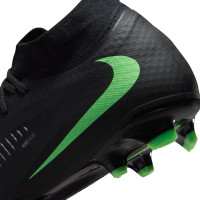 Nike Phantom 6 High Academy Gazon Naturel Artificiel Chaussures de Foot (MG) Noir Vert Vif