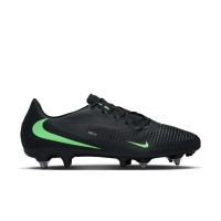 Nike Phantom 6 Low Academy Crampons Vissés Chaussures de Foot (SG) Anti-Clog Noir Vert Vif