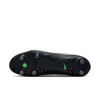 Nike Phantom 6 Low Academy Crampons Vissés Chaussures de Foot (SG) Anti-Clog Noir Vert Vif