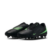 Nike Phantom 6 Low Academy Crampons Vissés Chaussures de Foot (SG) Anti-Clog Noir Vert Vif