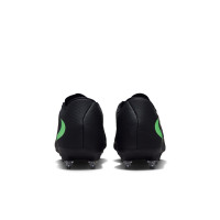 Nike Phantom 6 Low Academy Crampons Vissés Chaussures de Foot (SG) Anti-Clog Noir Vert Vif