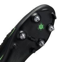 Nike Phantom 6 Low Academy Crampons Vissés Chaussures de Foot (SG) Anti-Clog Noir Vert Vif