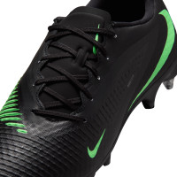 Nike Phantom 6 Low Academy Crampons Vissés Chaussures de Foot (SG) Anti-Clog Noir Vert Vif