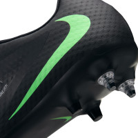 Nike Phantom 6 Low Academy Crampons Vissés Chaussures de Foot (SG) Anti-Clog Noir Vert Vif