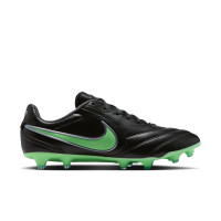 Nike Tiempo Ligera Pro Gras Voetbalschoenen (FG) Zwart Felgroen Zilvergrijs