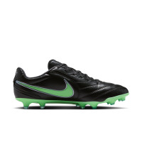 Nike Tiempo Ligera Pro Gras Voetbalschoenen (FG) Zwart Felgroen Zilvergrijs