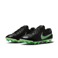 Nike Tiempo Ligera Pro Gras Voetbalschoenen (FG) Zwart Felgroen Zilvergrijs